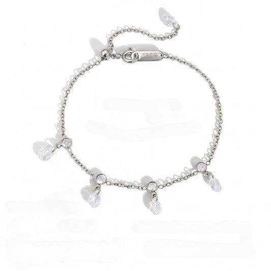 Elegant Radiant Fluid Pear Droplet Bracelet