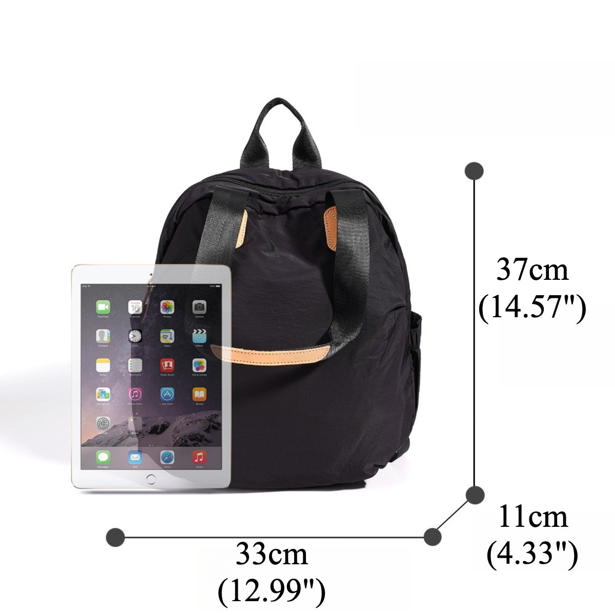Urban Nylon Spacious Capacity Zipper Backpack