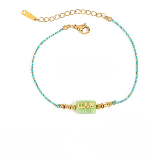Bohemian Riviera Silk Cord Charm Bracelet