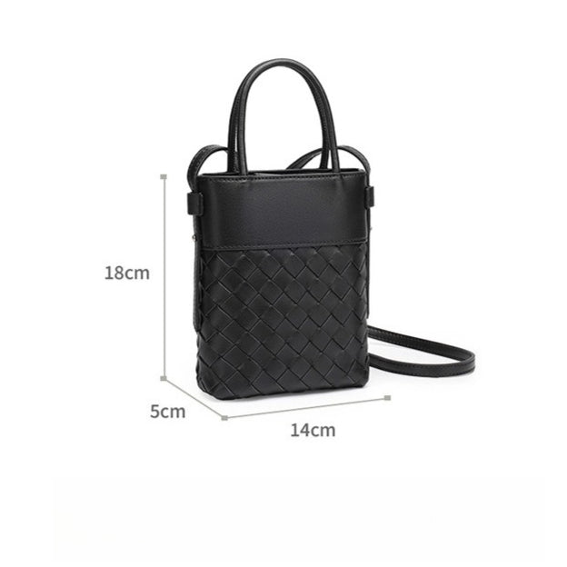 Artisan Woven Genuine Lambskin Leather Mini Clutch Bag