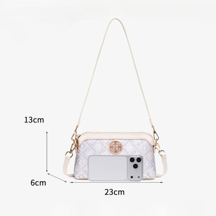 Ethereal Brocade Vegan Eco-Leather Clutch Bag