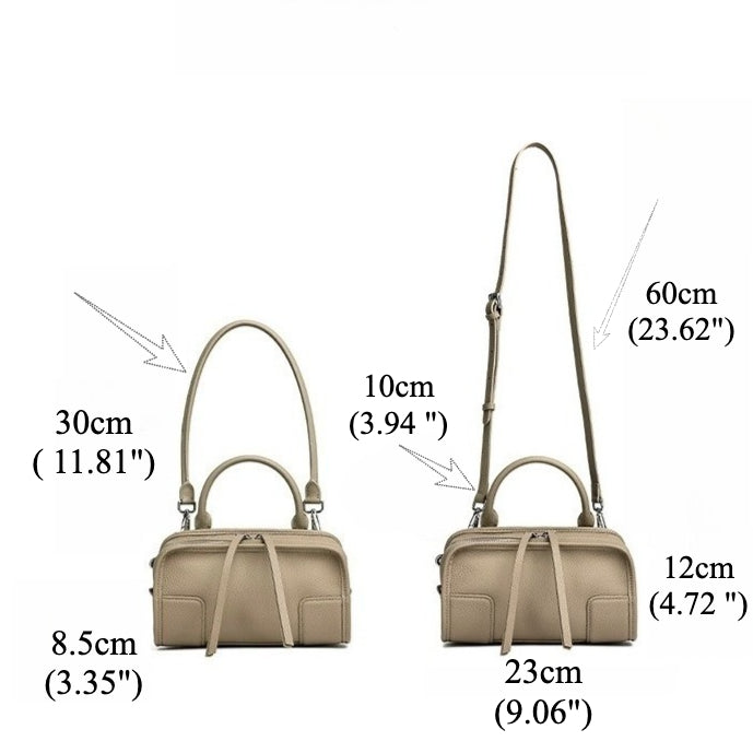 Chic Genuine Leather Boston Clutch Bag