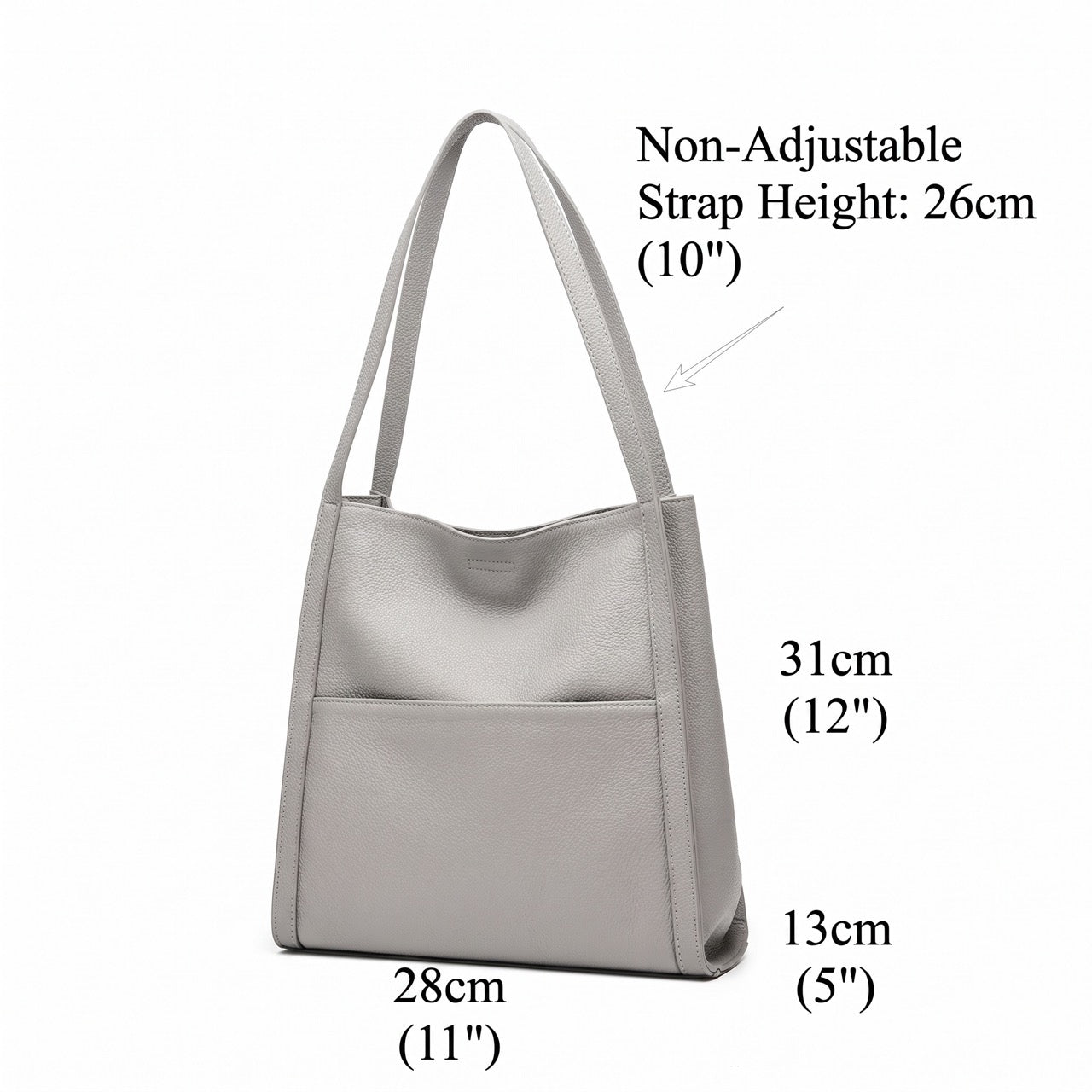 Supple Genuine Leather Spacious Tote Clutch Bag