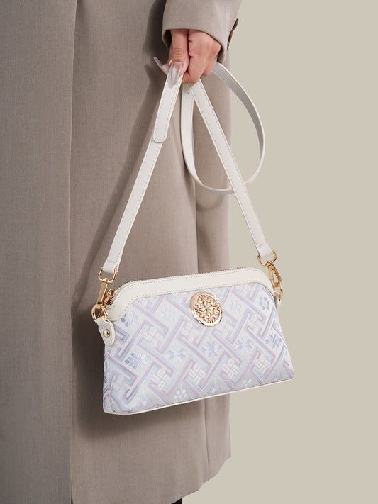 Ethereal Brocade Vegan Eco-Leather Clutch Bag