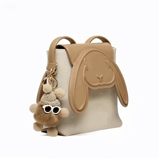 حقيبة هاتف صغيرة عبر الجسم للنساء مصنوعة من الجلد الطبيعي مستوحاة من Rabbit