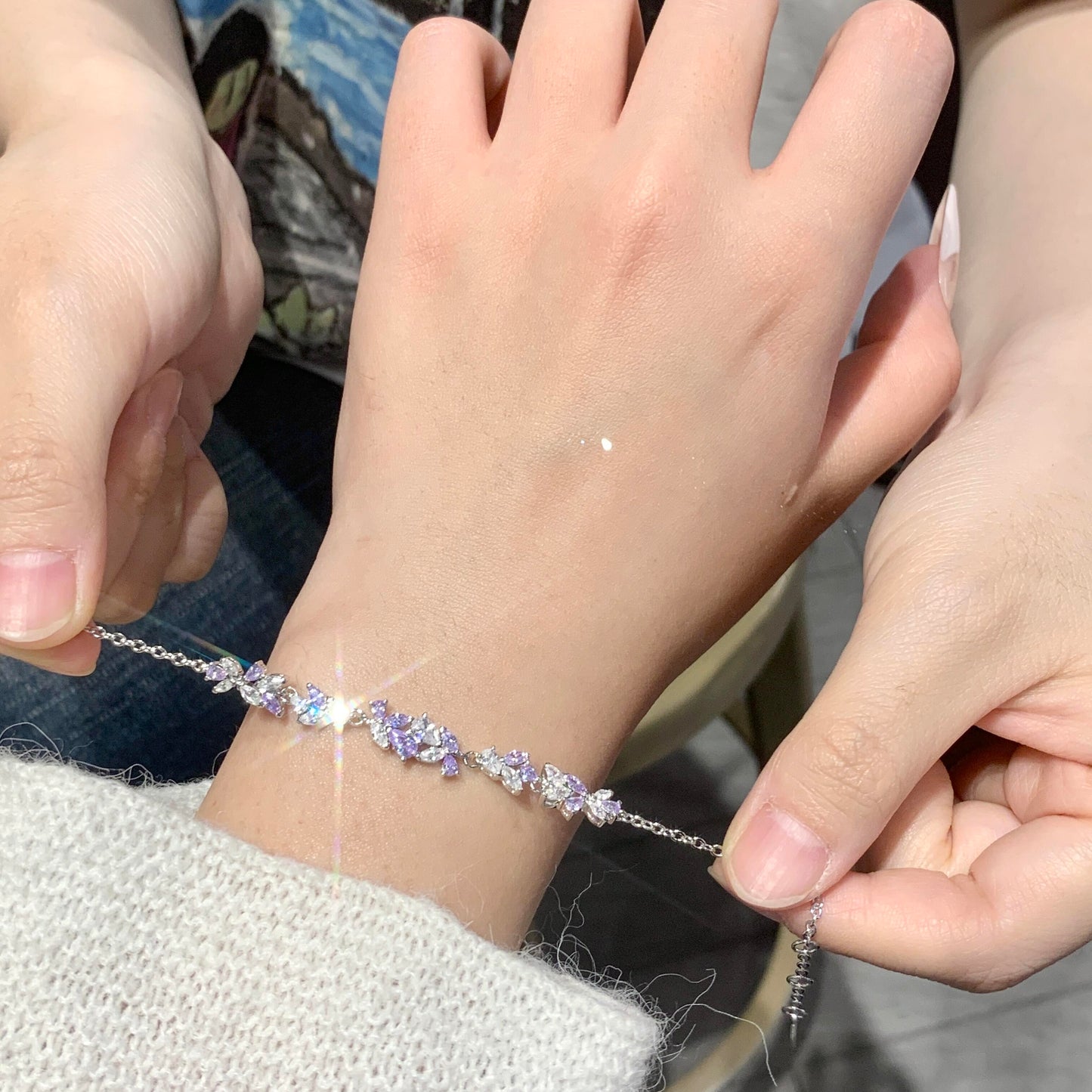 Bracelet Papillon Bleu Rêve Lumineux