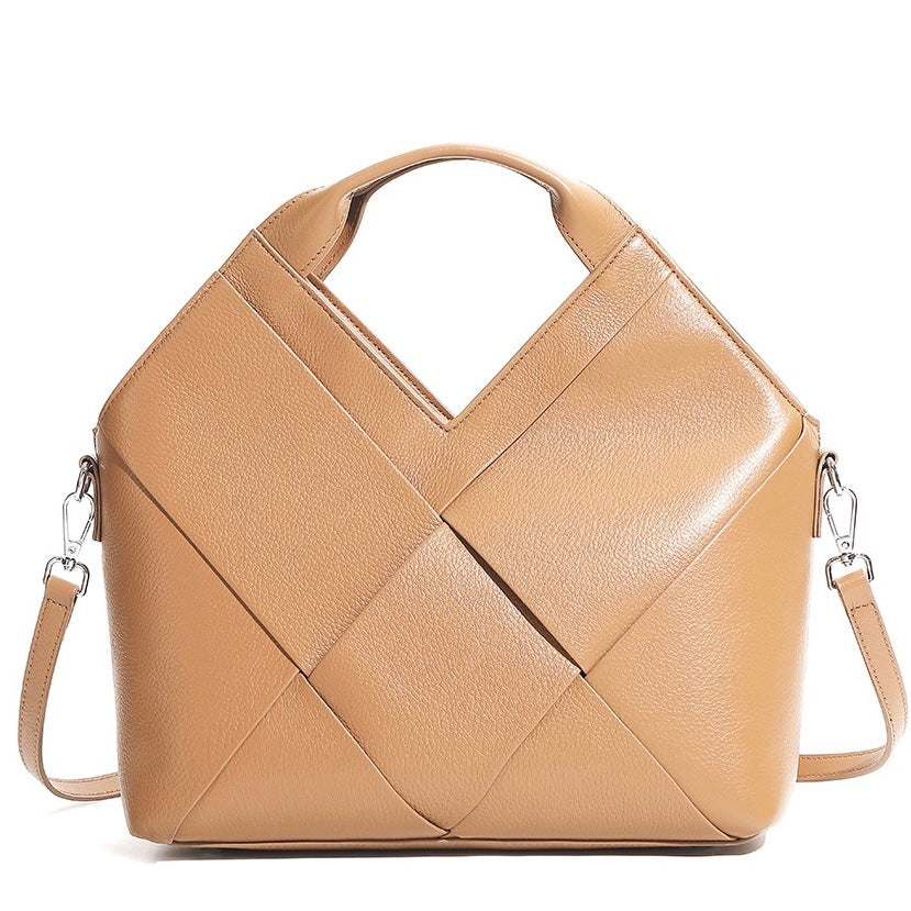 Gewebte Handtasche aus echtem Leder für Damen