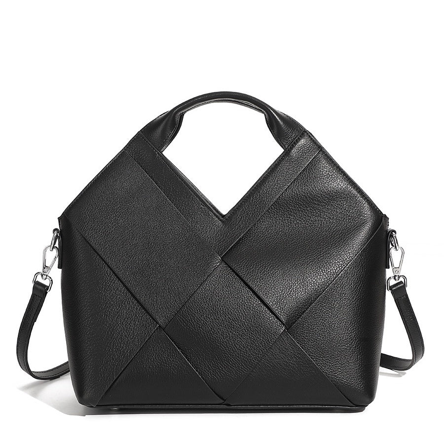 Gewebte Handtasche aus echtem Leder für Damen