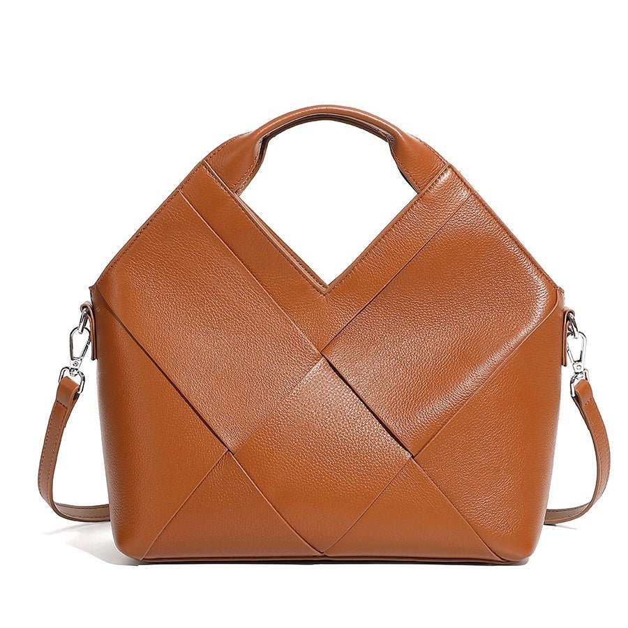 Gewebte Handtasche aus echtem Leder für Damen