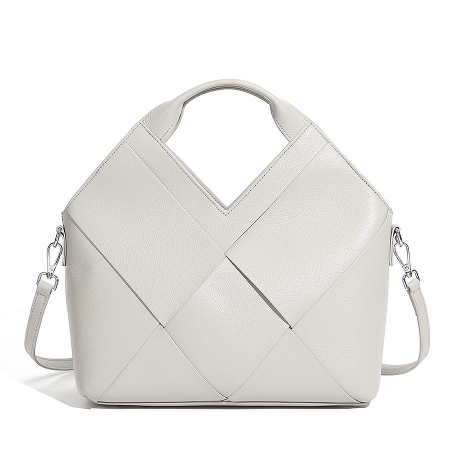 Gewebte Handtasche aus echtem Leder für Damen