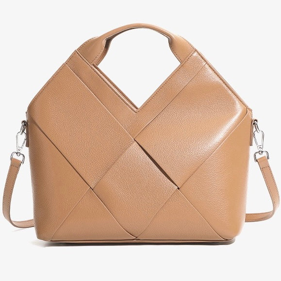 Gewebte Handtasche aus echtem Leder für Damen