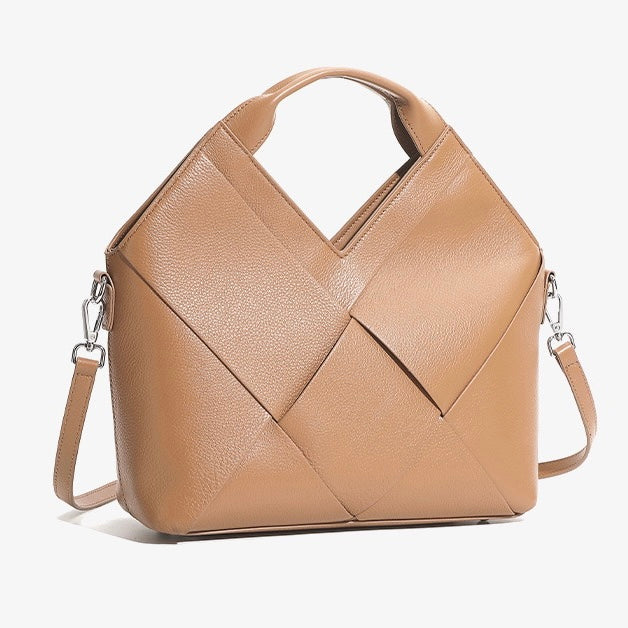 Gewebte Handtasche aus echtem Leder für Damen