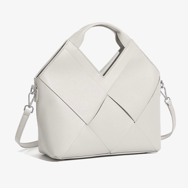 Gewebte Handtasche aus echtem Leder für Damen
