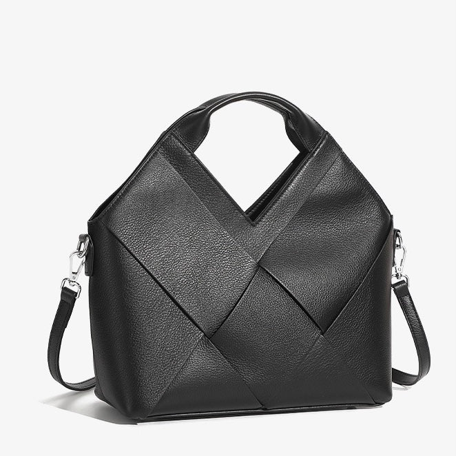 Gewebte Handtasche aus echtem Leder für Damen