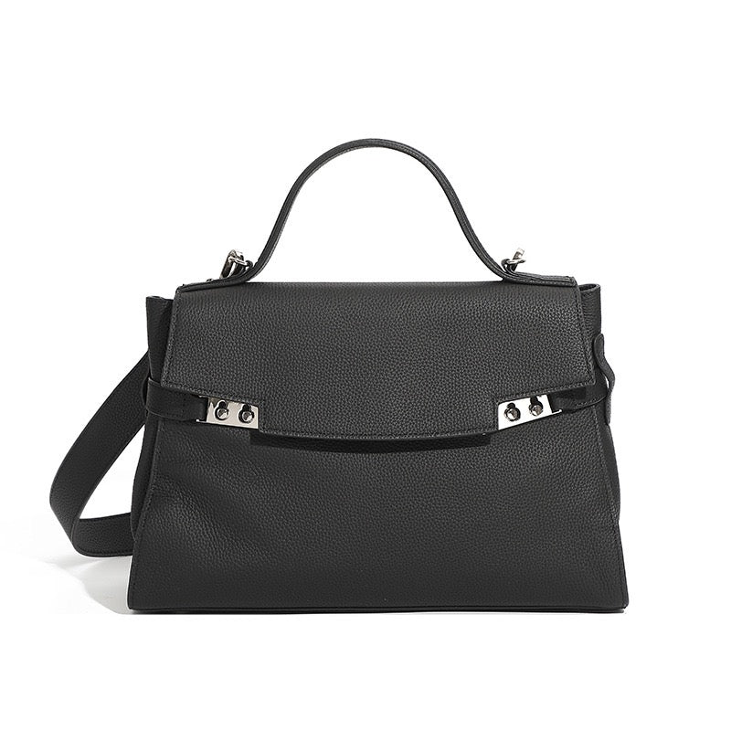 Damen Echtleder Minimalistische Stilvolle Große Kapazität Tote Schultertasche