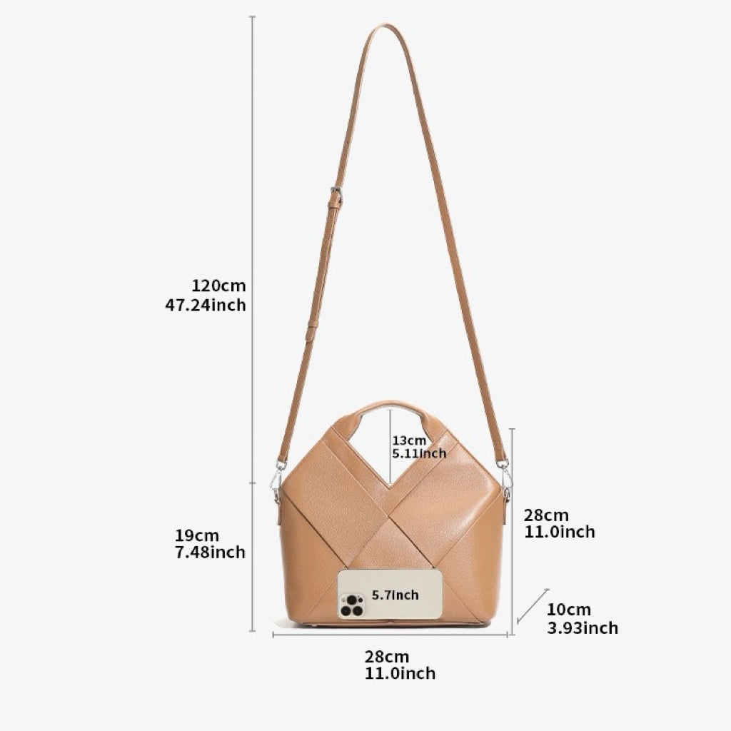 Gewebte Handtasche aus echtem Leder für Damen