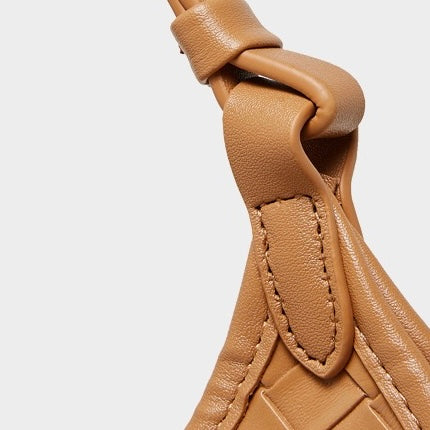 Gewebte Pendlertasche aus echtem Leder für Damen