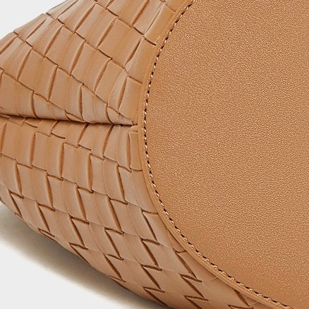 Gewebte Pendlertasche aus echtem Leder für Damen