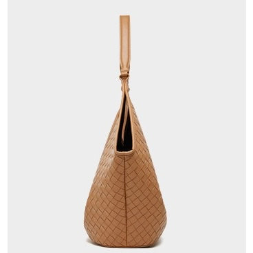Gewebte Pendlertasche aus echtem Leder für Damen