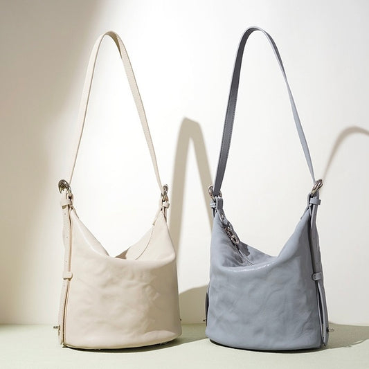 Geantă de umăr crossbody minimalistă pentru femei, din piele naturală moale