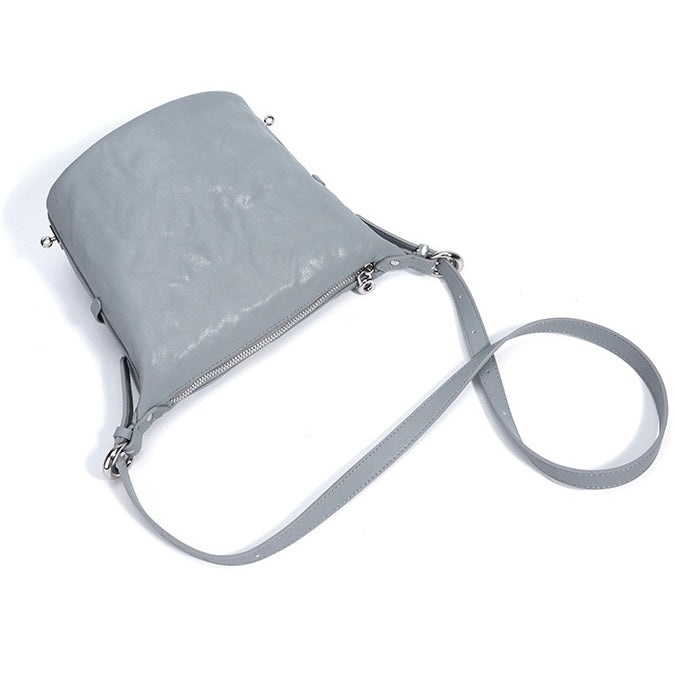Sac à bandoulière minimaliste en cuir véritable souple pour femme