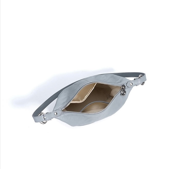 Sac à bandoulière minimaliste en cuir véritable souple pour femme