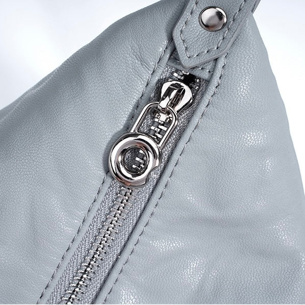 Sac à bandoulière minimaliste en cuir véritable souple pour femme