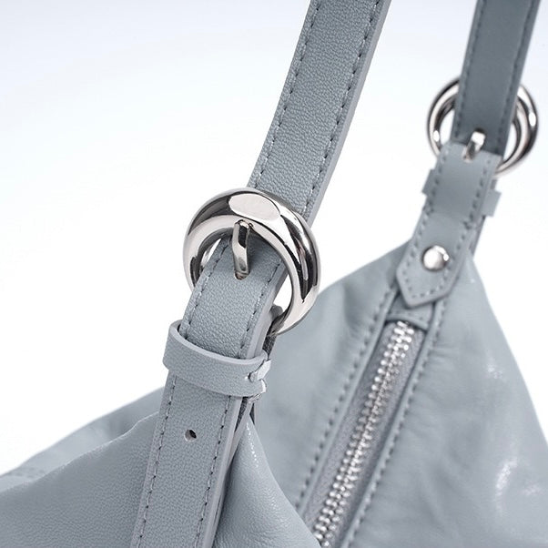 Sac à bandoulière minimaliste en cuir véritable souple pour femme