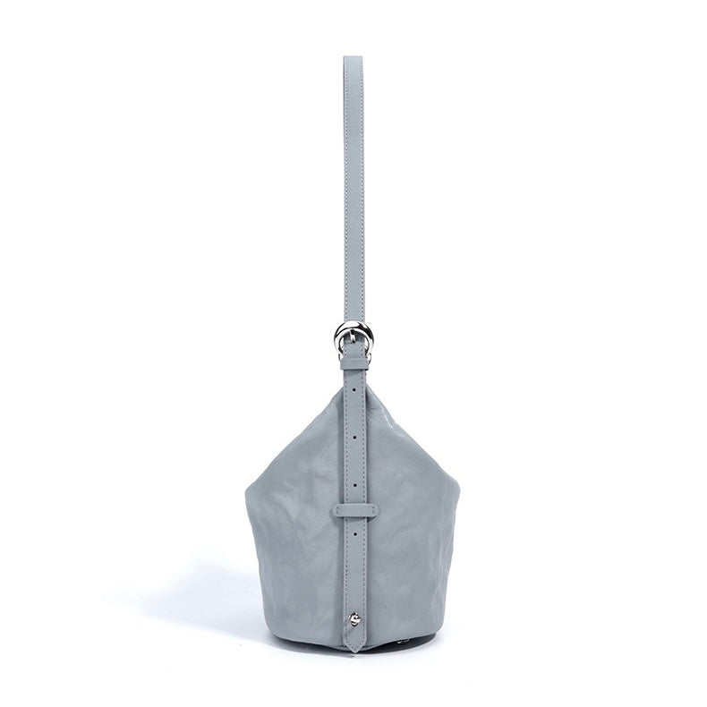 Sac à bandoulière minimaliste en cuir véritable souple pour femme
