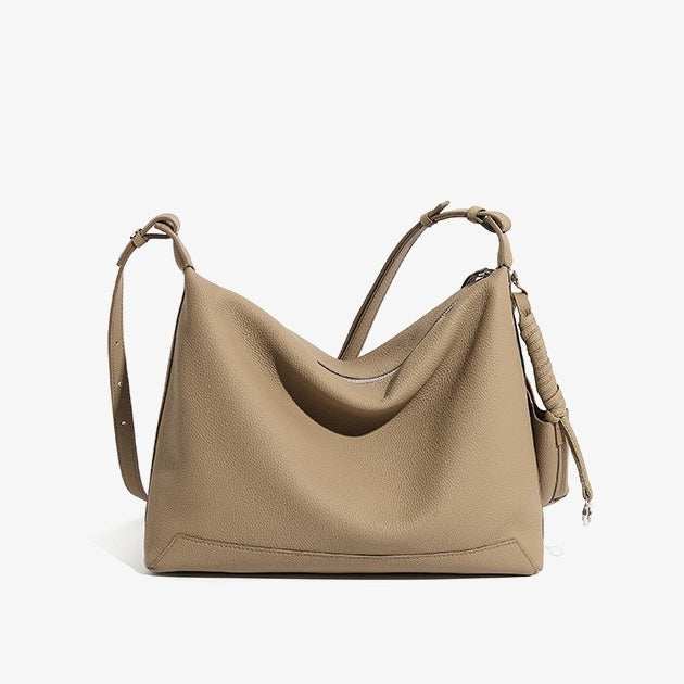 Minimalistische Umhängetasche aus echtem Leder mit großem Fassungsvermögen