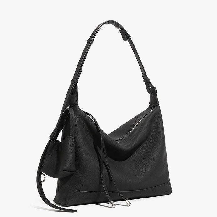 Minimalistische Umhängetasche aus echtem Leder mit großem Fassungsvermögen