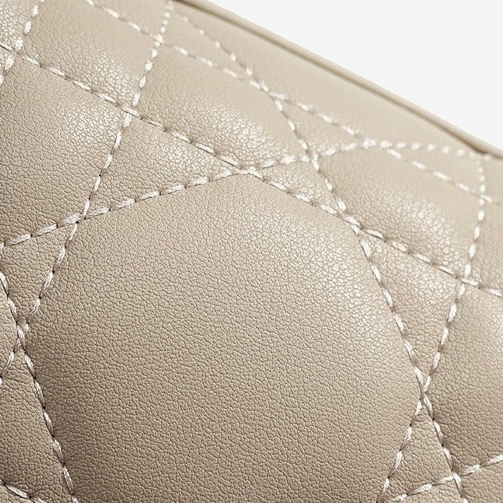 Damen-Boston-Clutch aus echtem Leder, gesteppt