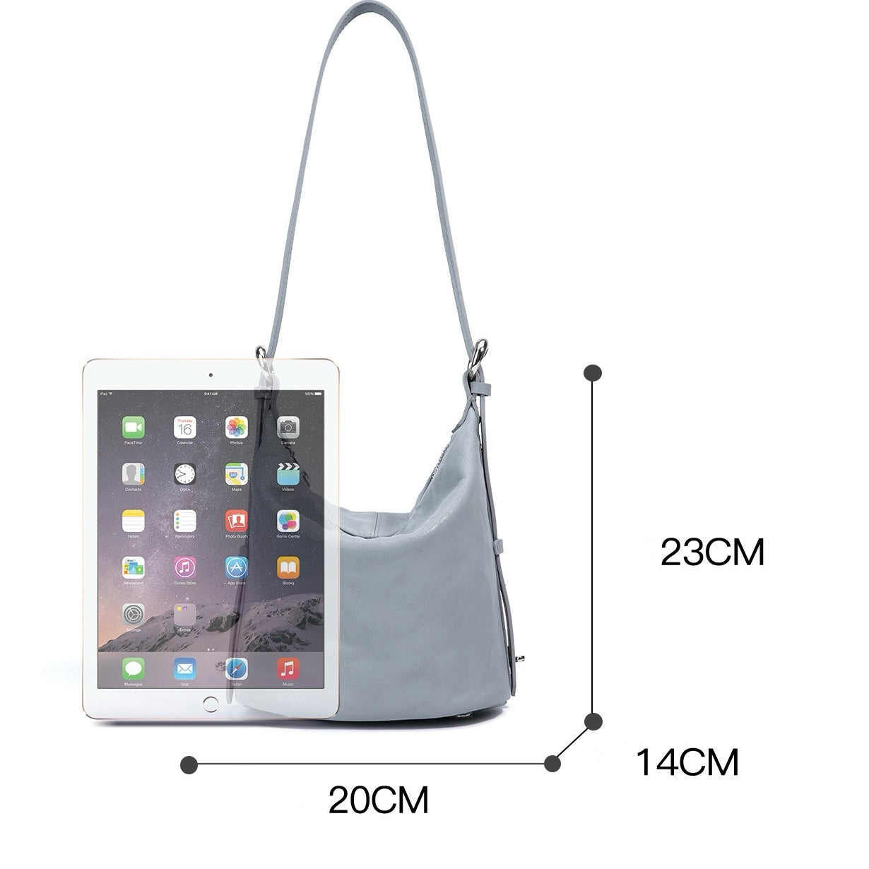 Sac à bandoulière minimaliste en cuir véritable souple pour femme