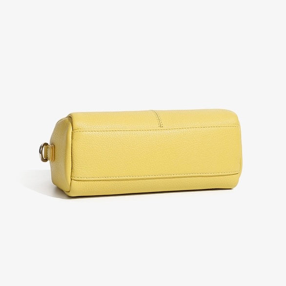 Damen-Clutch aus weichem Rindsleder mit Top-Grain-Muster, zylinderförmig
