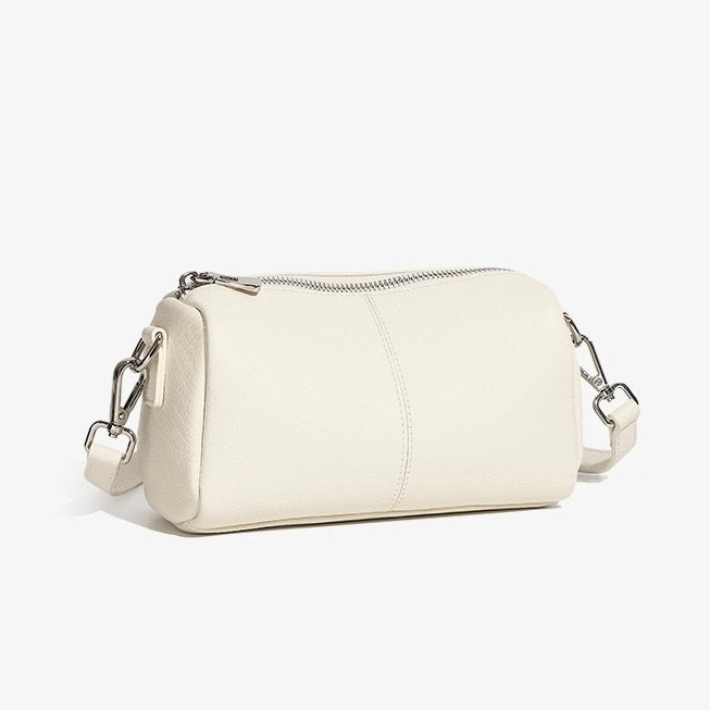 Damen-Clutch aus weichem Rindsleder mit Top-Grain-Muster, zylinderförmig