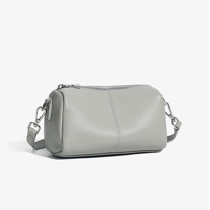 Damen-Clutch aus weichem Rindsleder mit Top-Grain-Muster, zylinderförmig