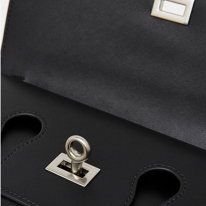 Damen-Schulterhandtasche aus echtem Leder mit Schlossverschluss
