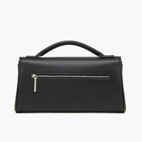 Damen-Schulterhandtasche aus echtem Leder mit Schlossverschluss