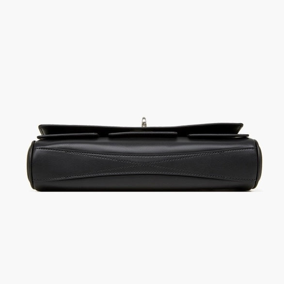 Damen-Schulterhandtasche aus echtem Leder mit Schlossverschluss