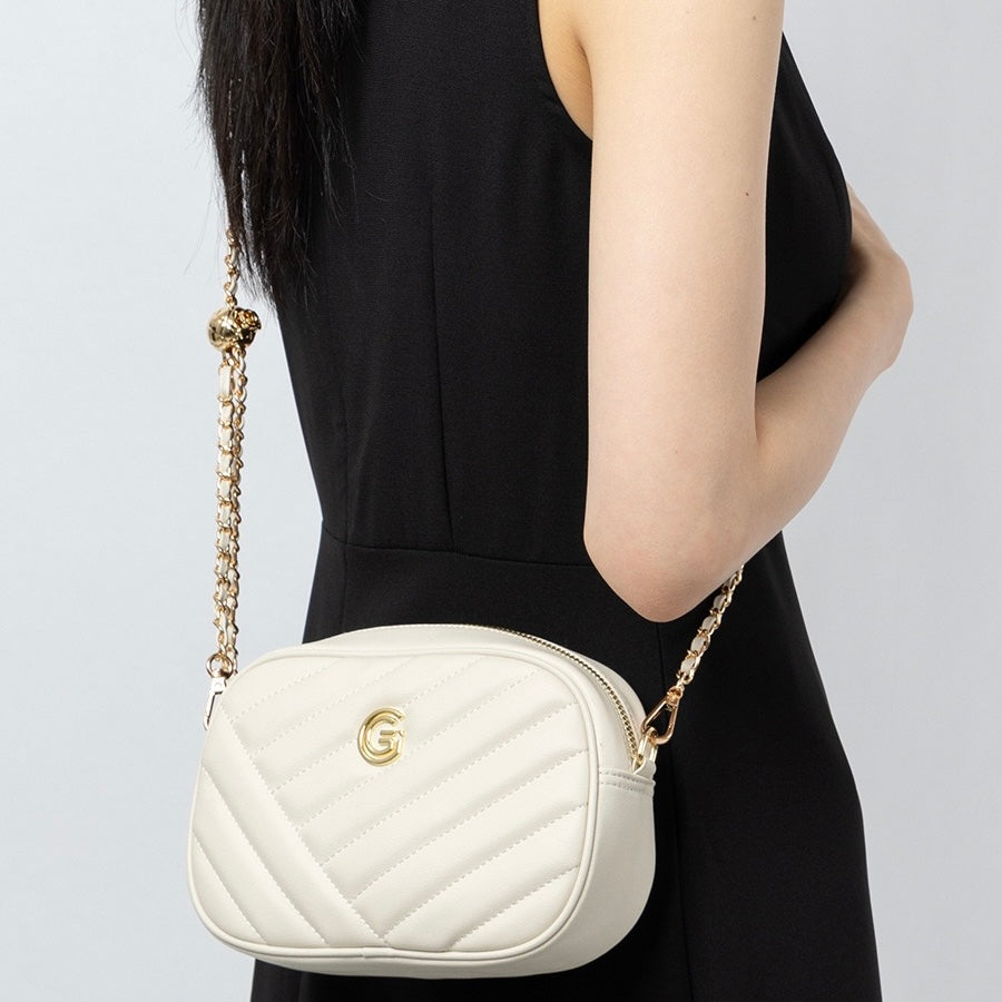 Runde Retro-Tasche aus echtem Leder für Damen