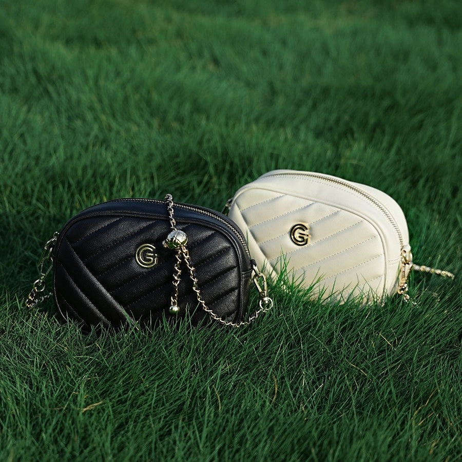 Runde Retro-Tasche aus echtem Leder für Damen