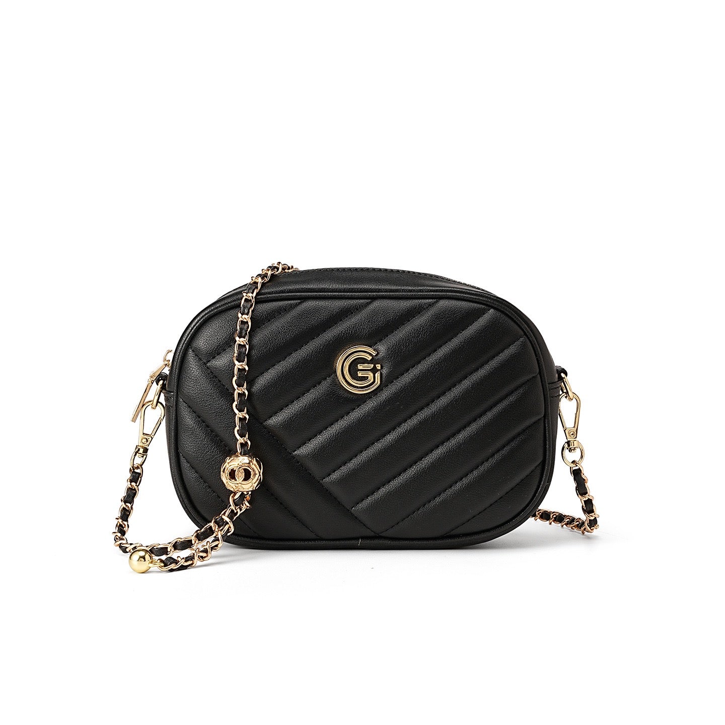 Runde Retro-Tasche aus echtem Leder für Damen
