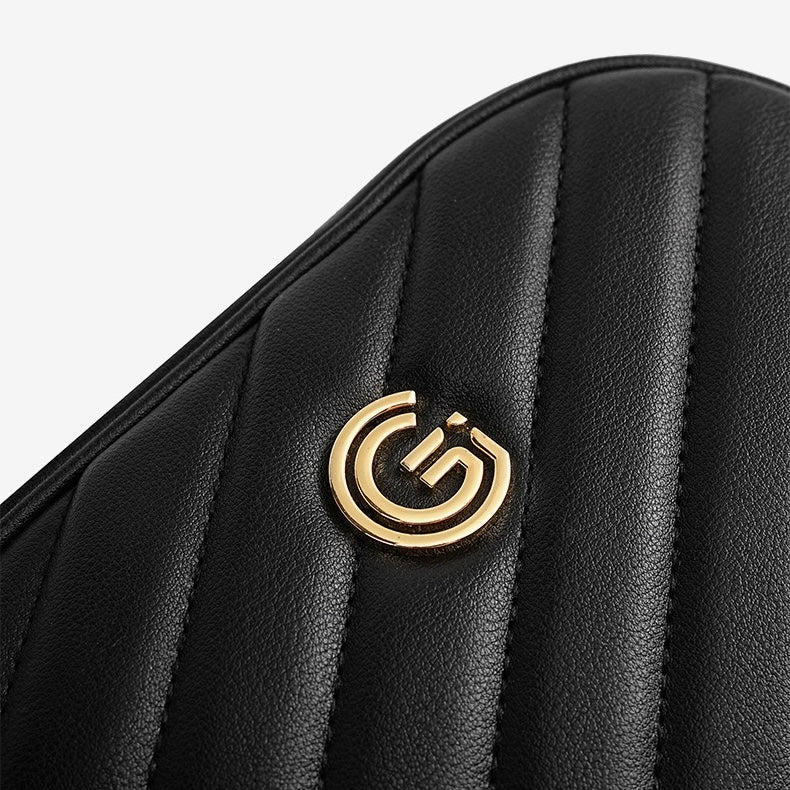 Runde Retro-Tasche aus echtem Leder für Damen