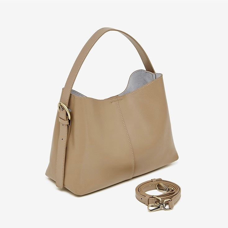 Große Umhängetasche aus echtem Leder für Damen – pflanzlich gegerbte Commuter Crossbody