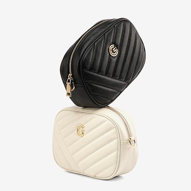 Runde Retro-Tasche aus echtem Leder für Damen