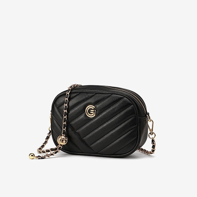 Runde Retro-Tasche aus echtem Leder für Damen
