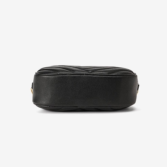 Runde Retro-Tasche aus echtem Leder für Damen