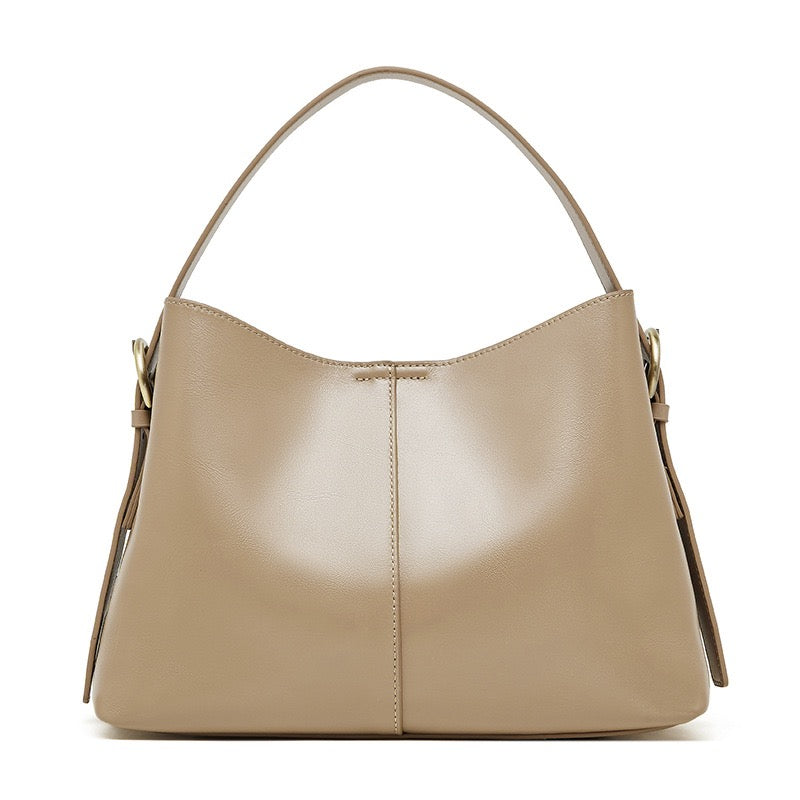 Große Umhängetasche aus echtem Leder für Damen – pflanzlich gegerbte Commuter Crossbody