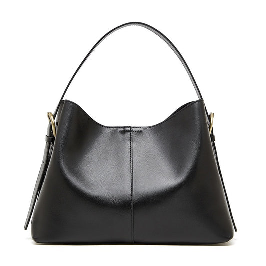 Women’s Genuine Leather Large Tote Shoulder Bag – Vegetable-Tanned Commuter Crossbody