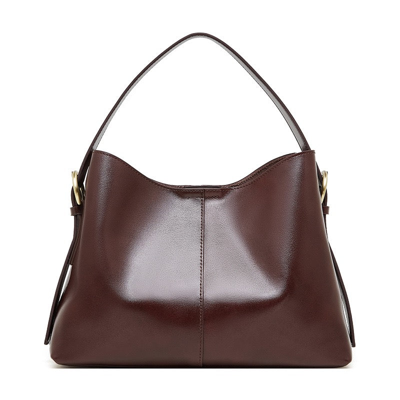 Große Umhängetasche aus echtem Leder für Damen – pflanzlich gegerbte Commuter Crossbody